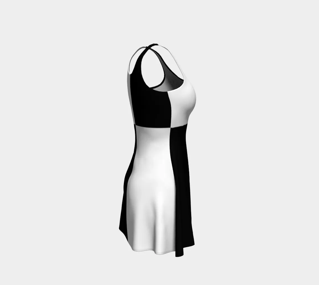 Black and White Flare Dress