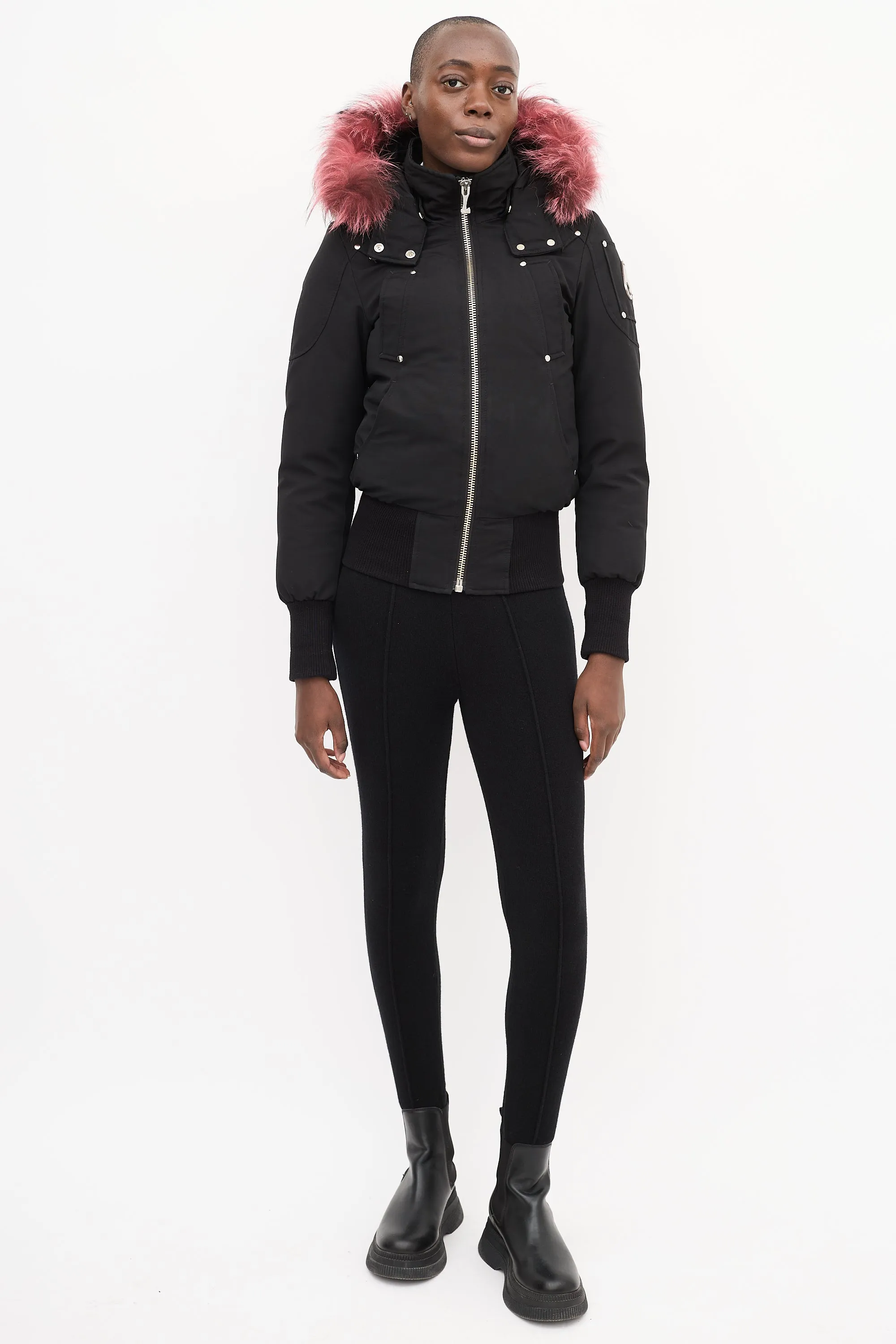 Black Down Latrielle Bomber Jacket