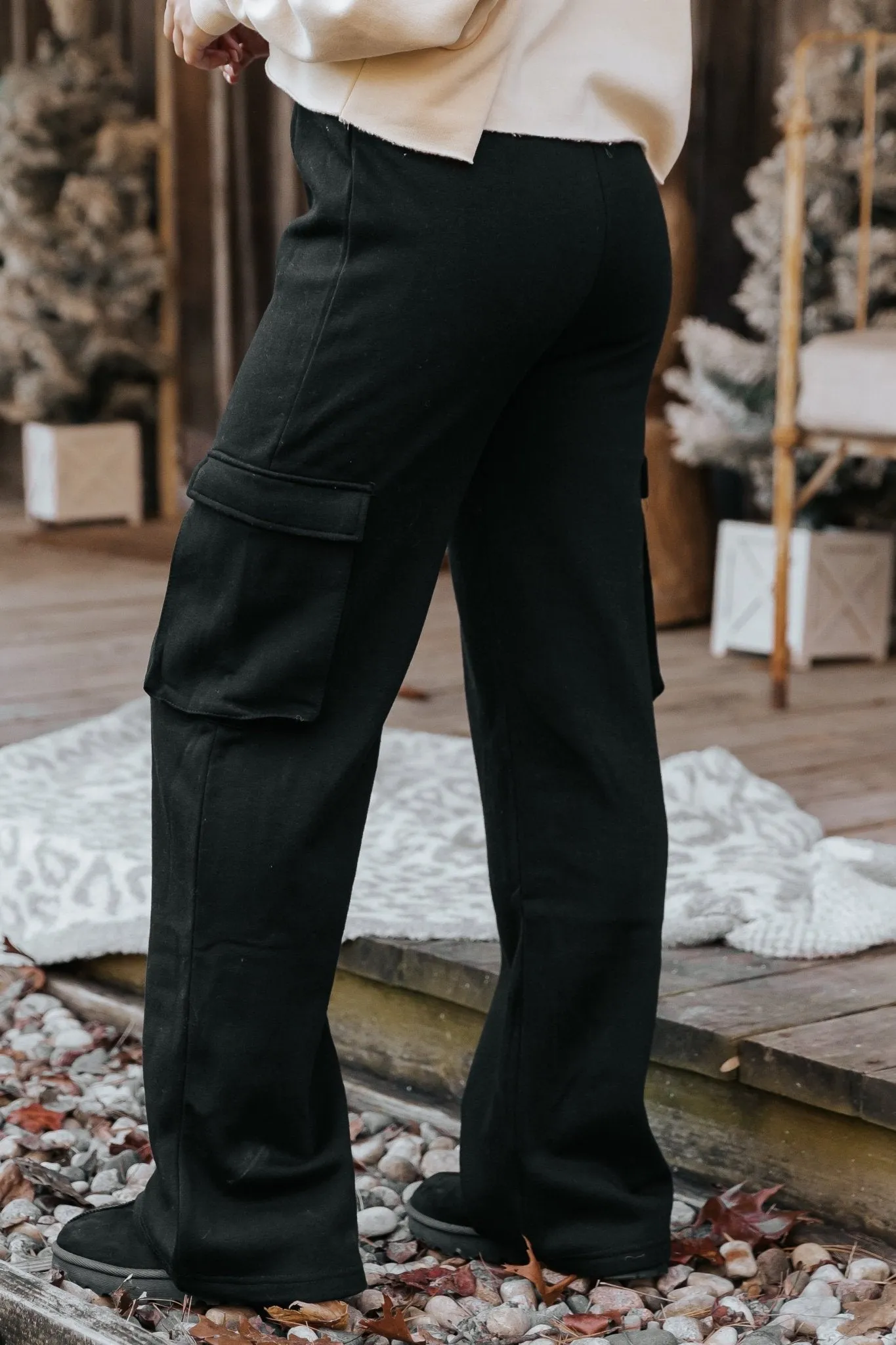 Black Fleece Cargo Pants