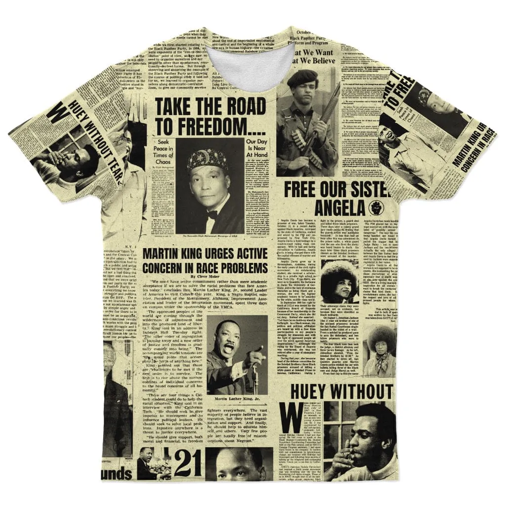 Black Power Newspaper T-shirt And Shorts Set