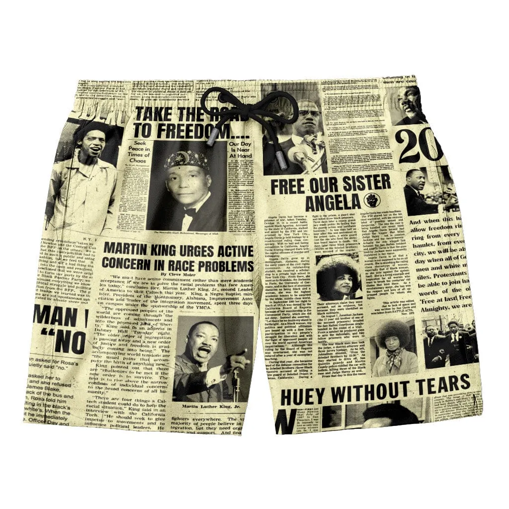 Black Power Newspaper T-shirt And Shorts Set