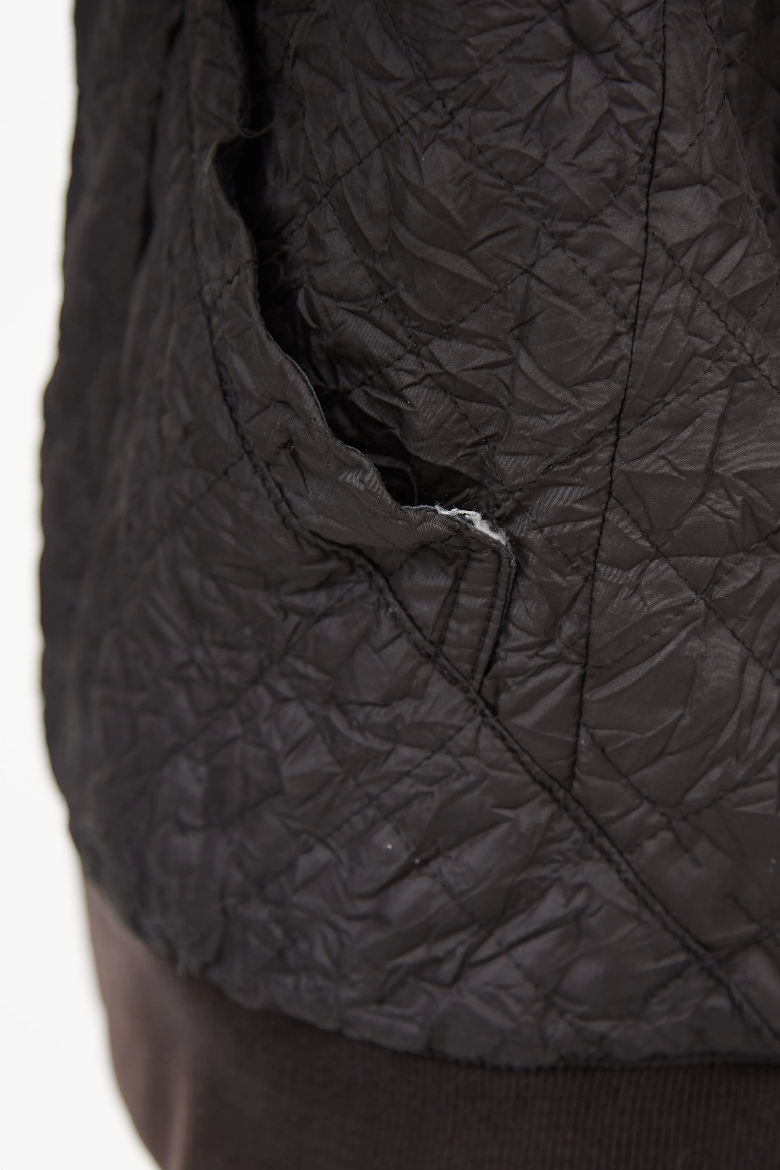 Black Wrinkled Bomber Jacket