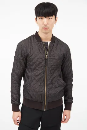 Black Wrinkled Bomber Jacket