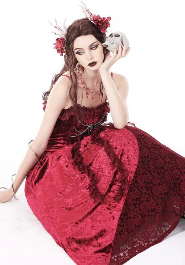 Blood Rose | VELVET MAXI DRESS