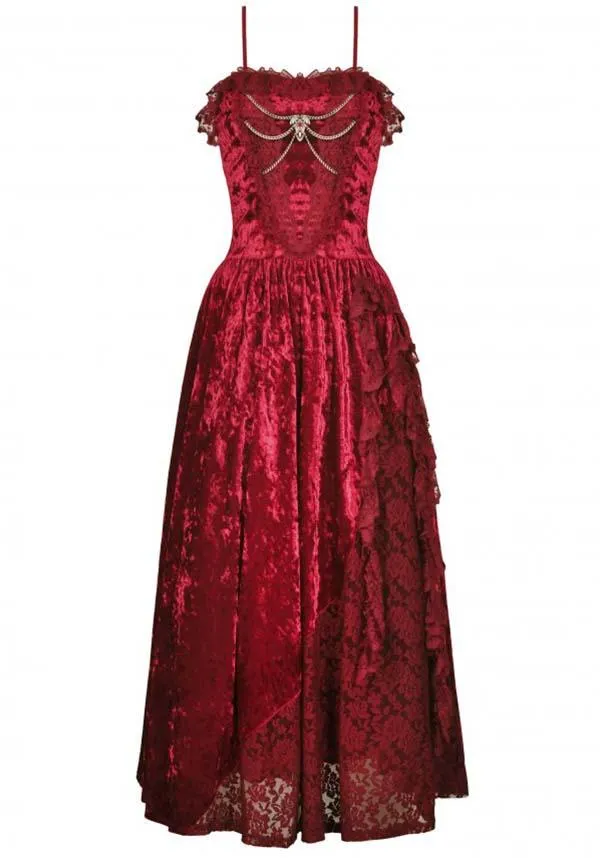 Blood Rose | VELVET MAXI DRESS