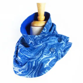 blue marble button scarf