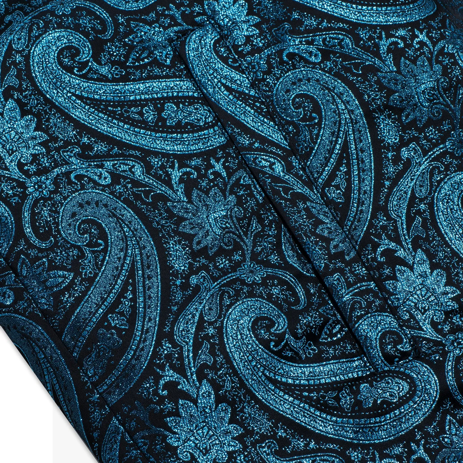 Blue Paisley Men's Zipper Thin Woven Jacket