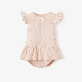 Blush Floral Organic Pointelle Cotton Baby Bubble Romper