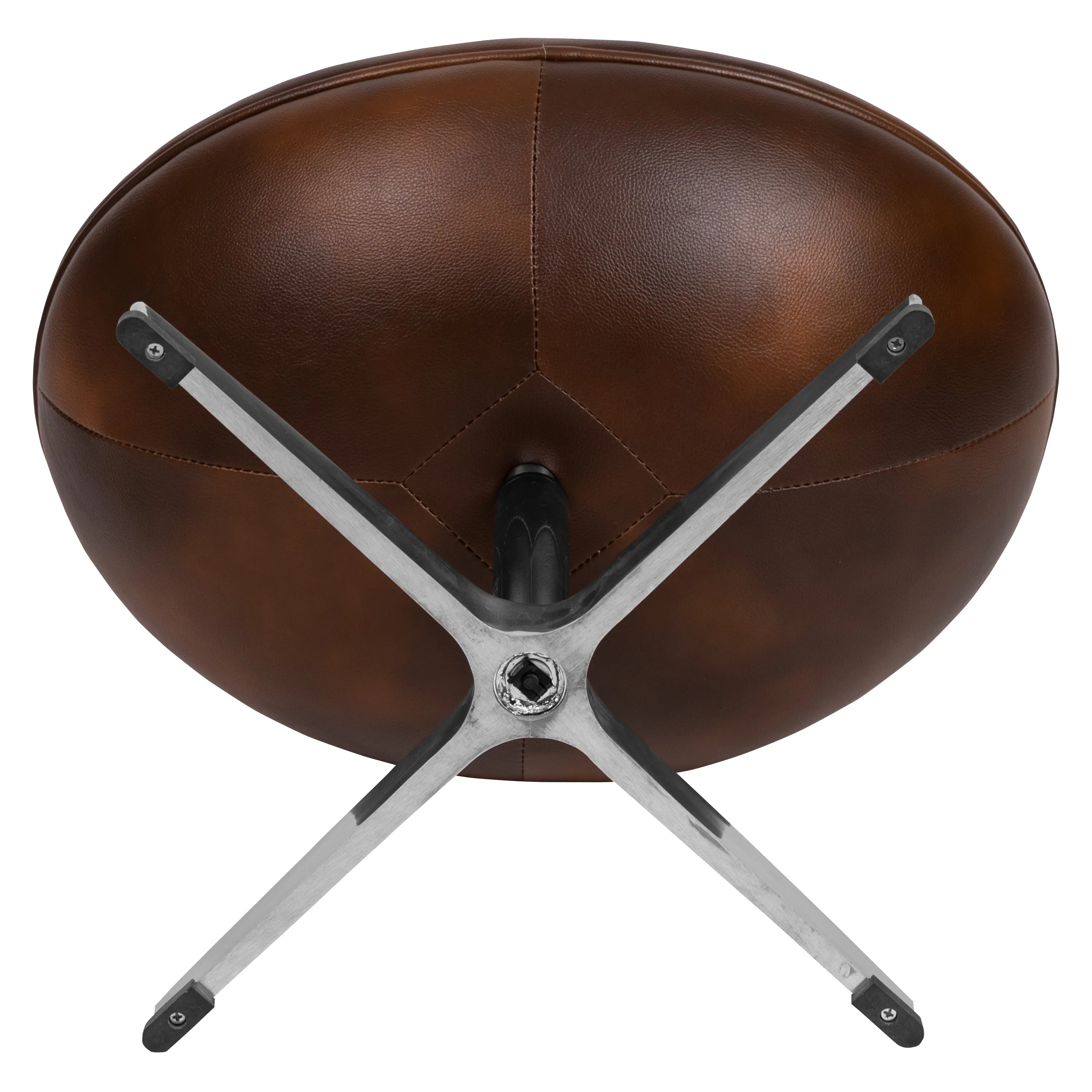 Bomber Leather Saddle Ottoman ZB-WING-BOMB-OTT-GG