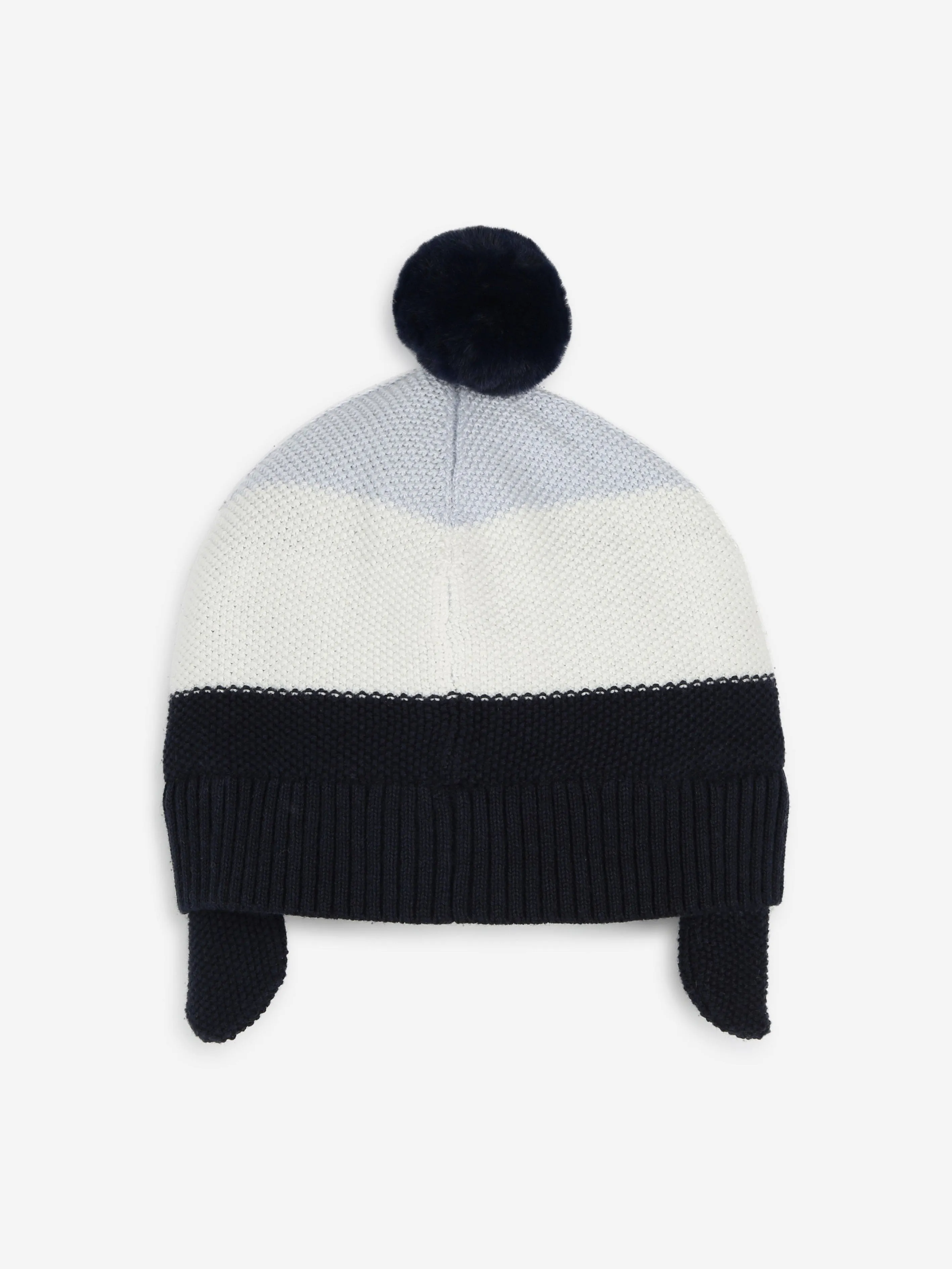 BOSS Baby Boys Bobble Beanie With Flaps in Navy