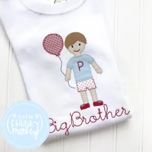 Boy Shirt - Big Brother Shirt with Balloon