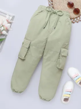 Boys Cotton Sage Green Cargo