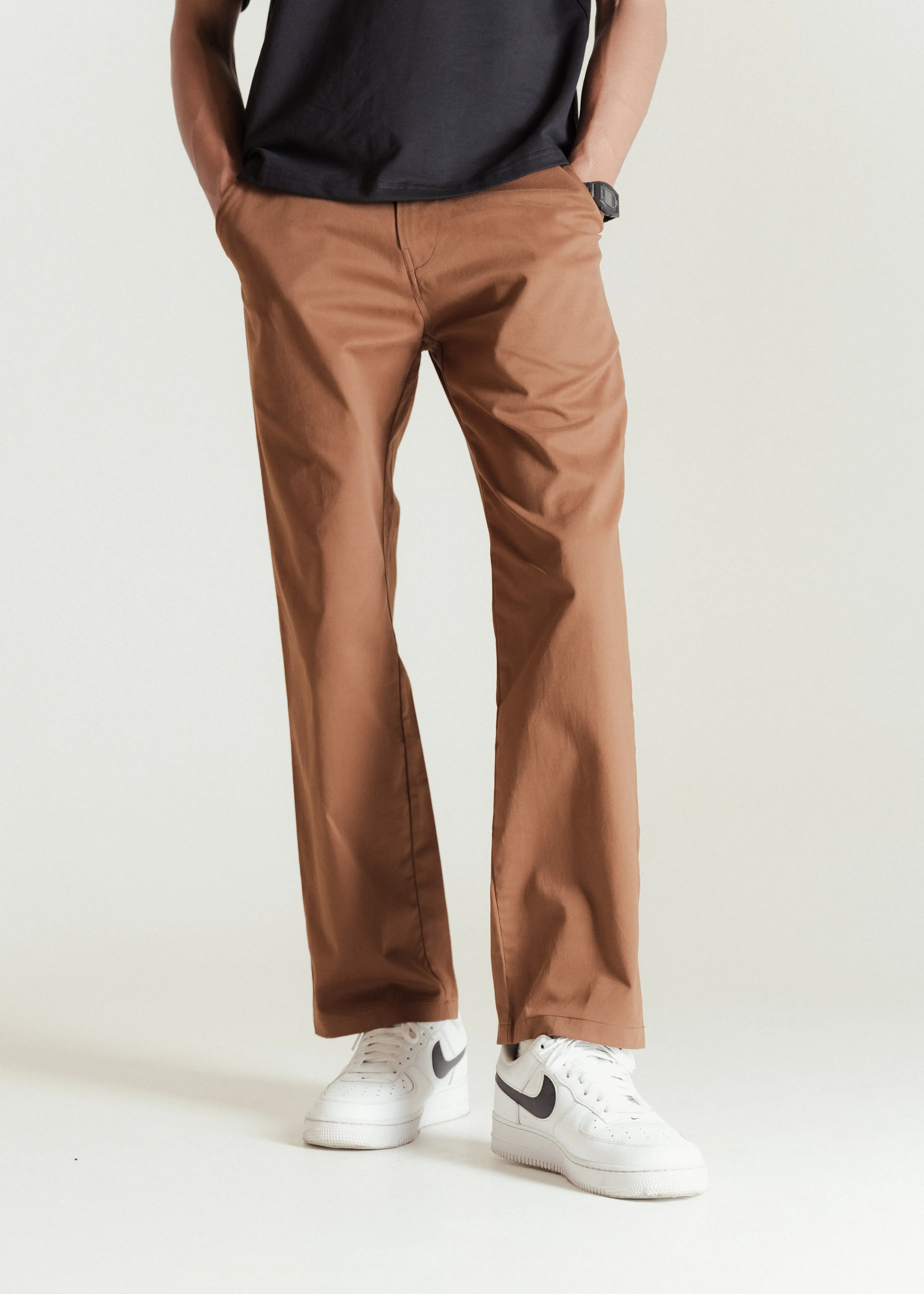 Brick Brown — Relaxed Chinos