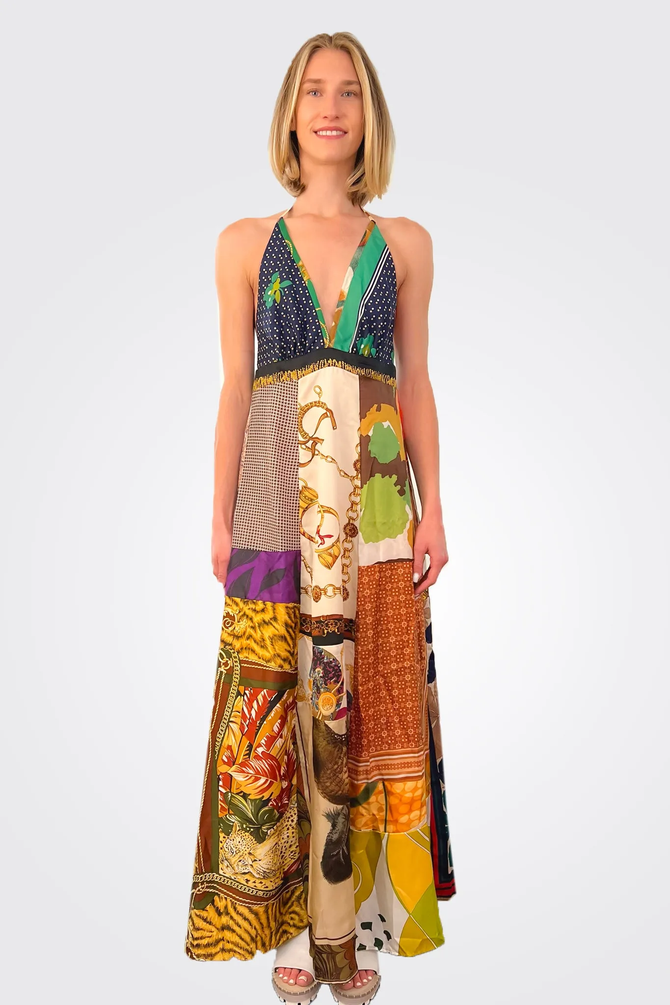 Bridgette Maxi Halter Dress - Multi