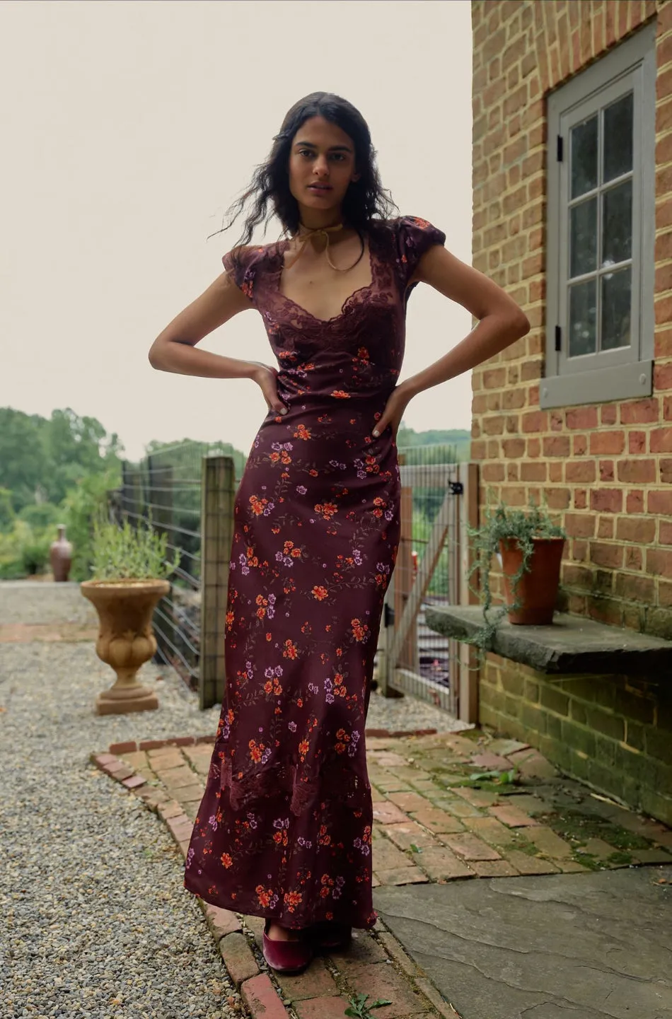 Brown Butterfly Maxi Dress