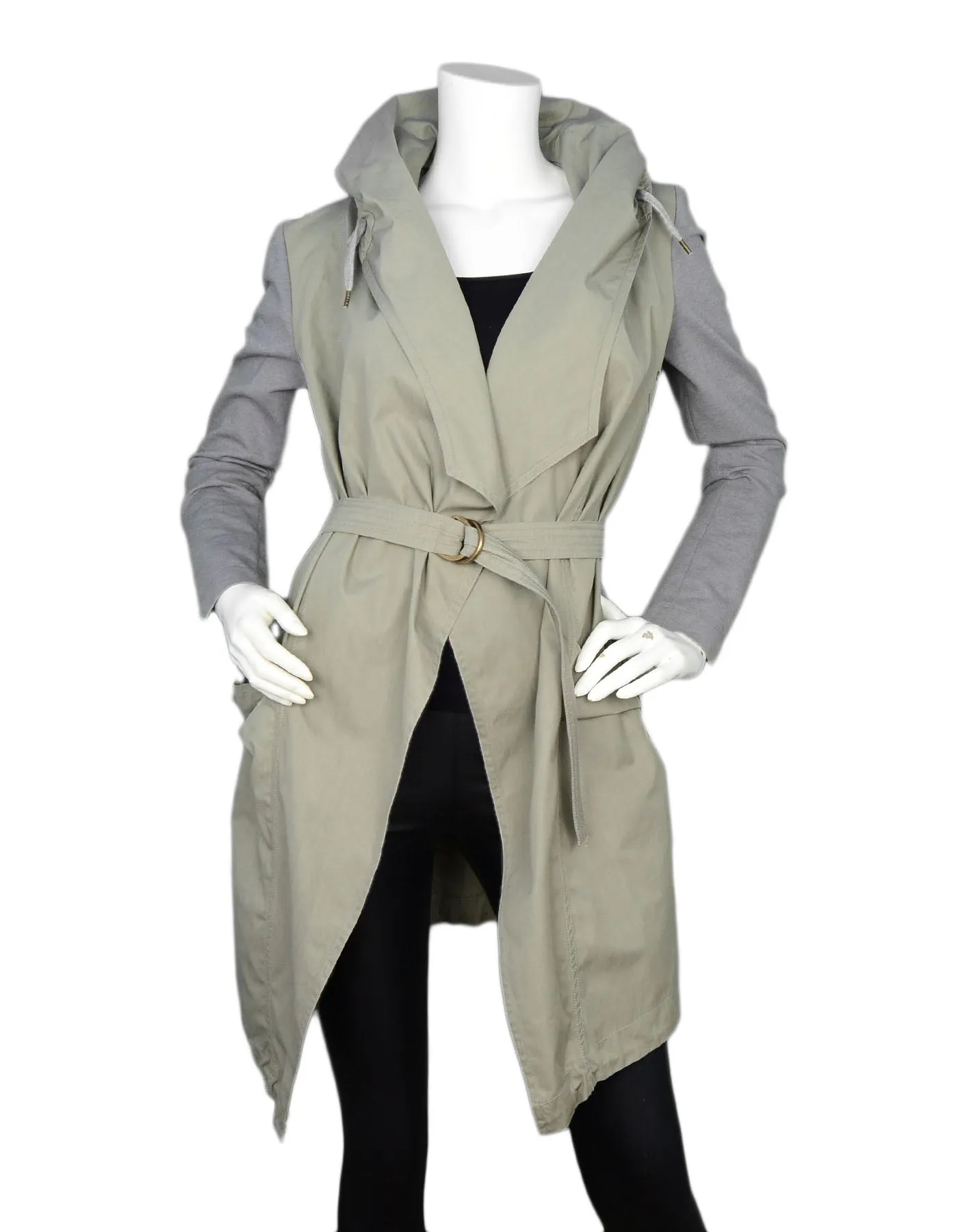 Brunello Cucinelli Green/Grey Cotton Coat sz 42