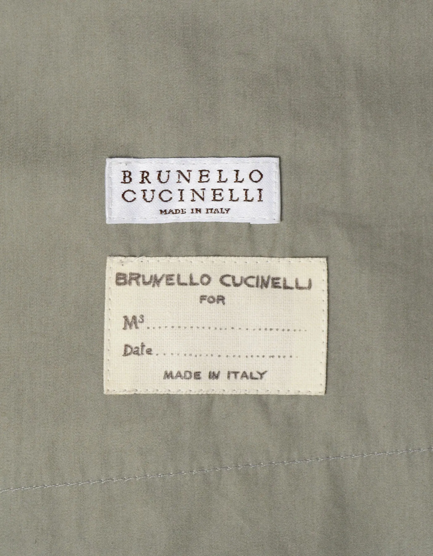 Brunello Cucinelli Green/Grey Cotton Coat sz 42