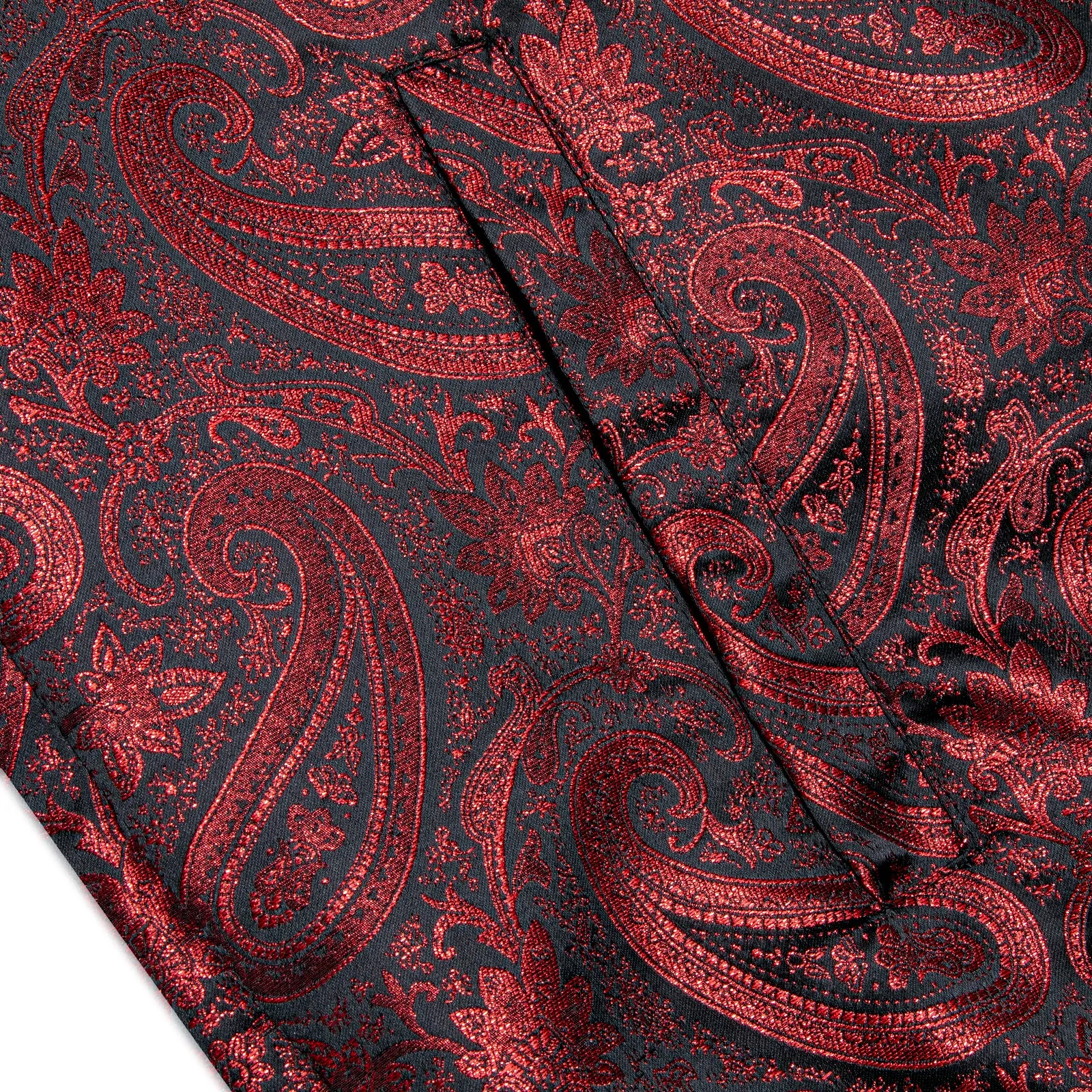 Burgundy Red Paisley Men's Zipper Thin Jacket