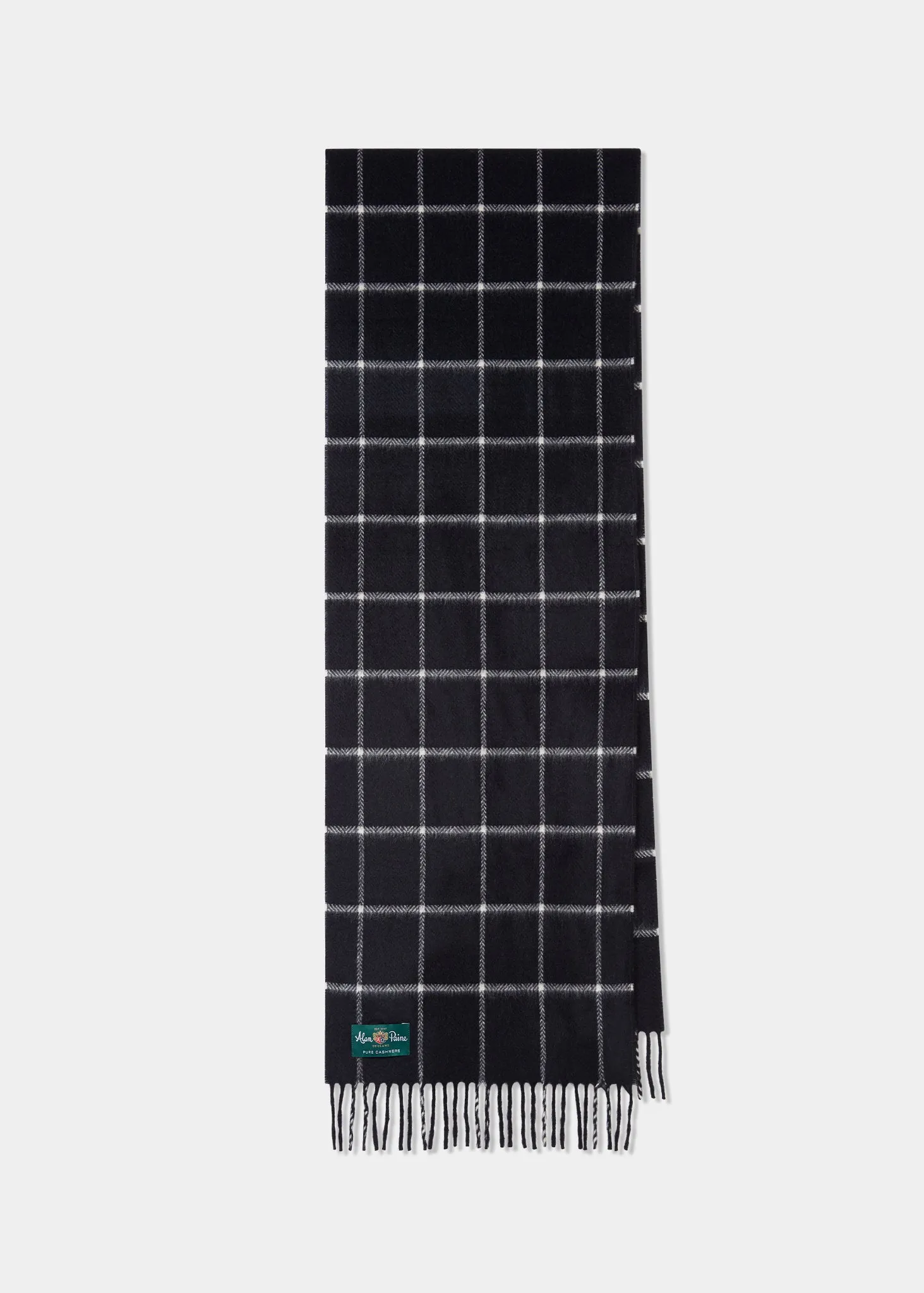 Cashmere Bold Check Scarf In Black