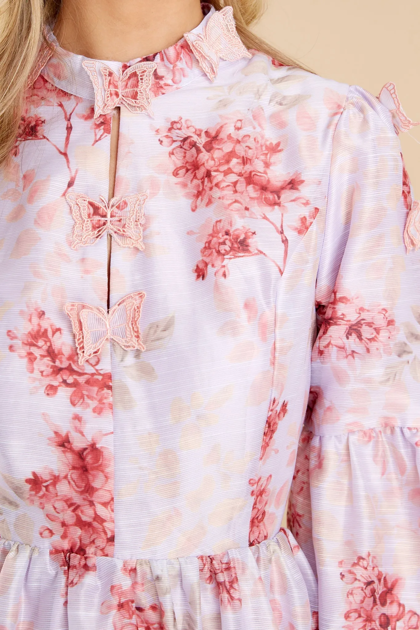 Chasing Butterflies Pink Floral Print Maxi Dress