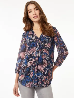 Chiffon V-Neck Kelly Blouse