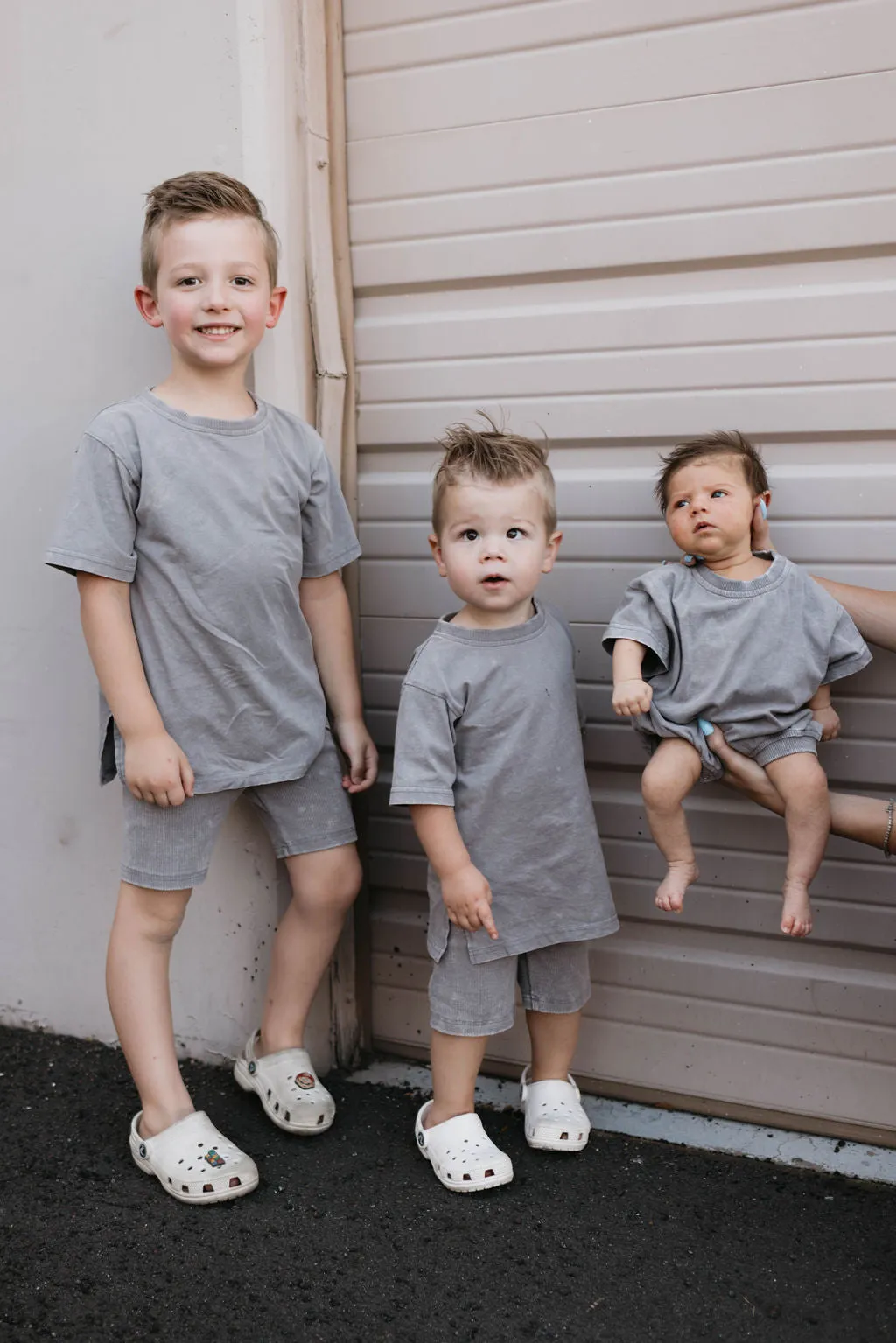 Children's Short Set | Vintage Washed Steel