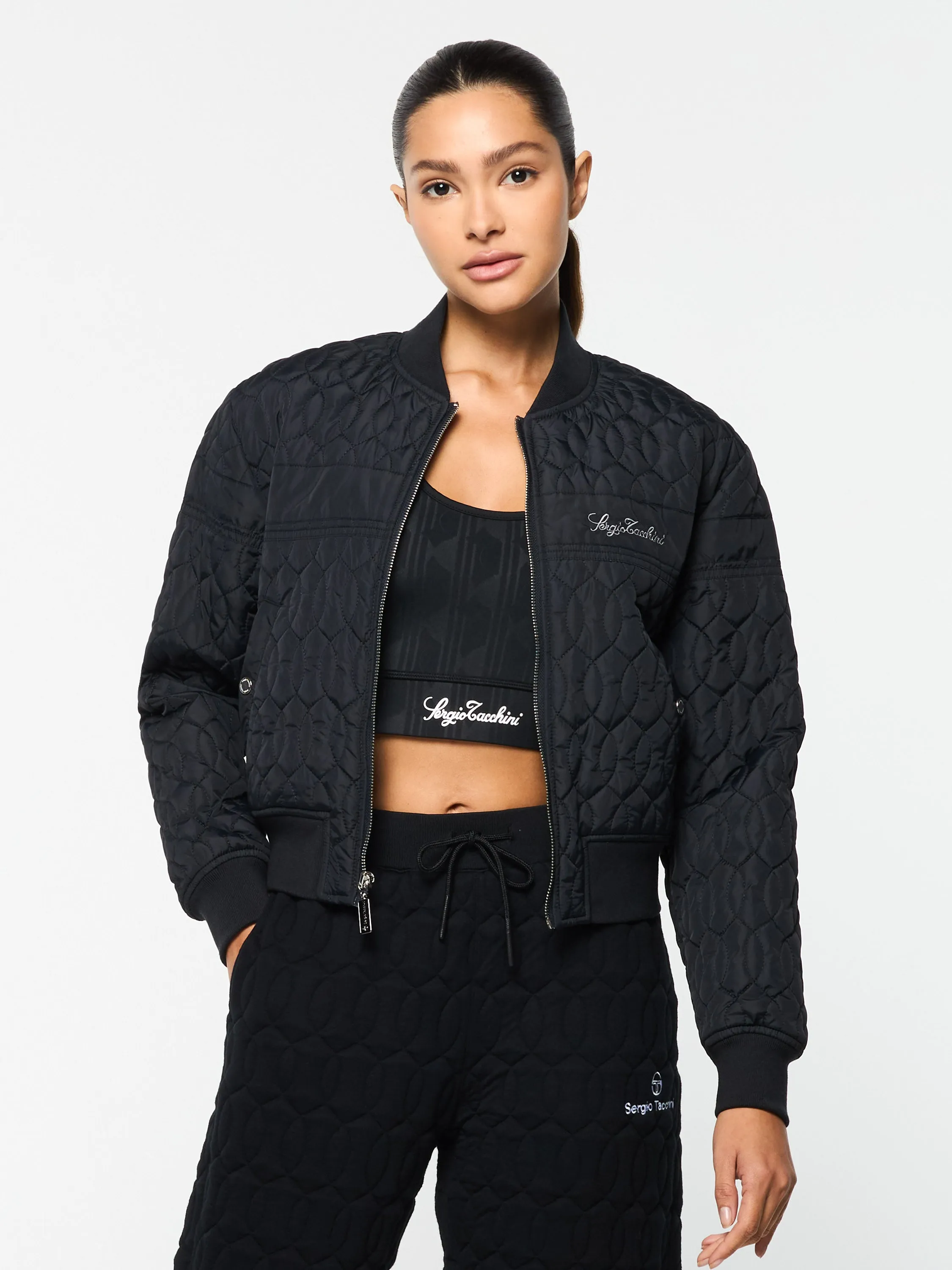 Cipolla Quilted Bomber Jacket- Black Beauty