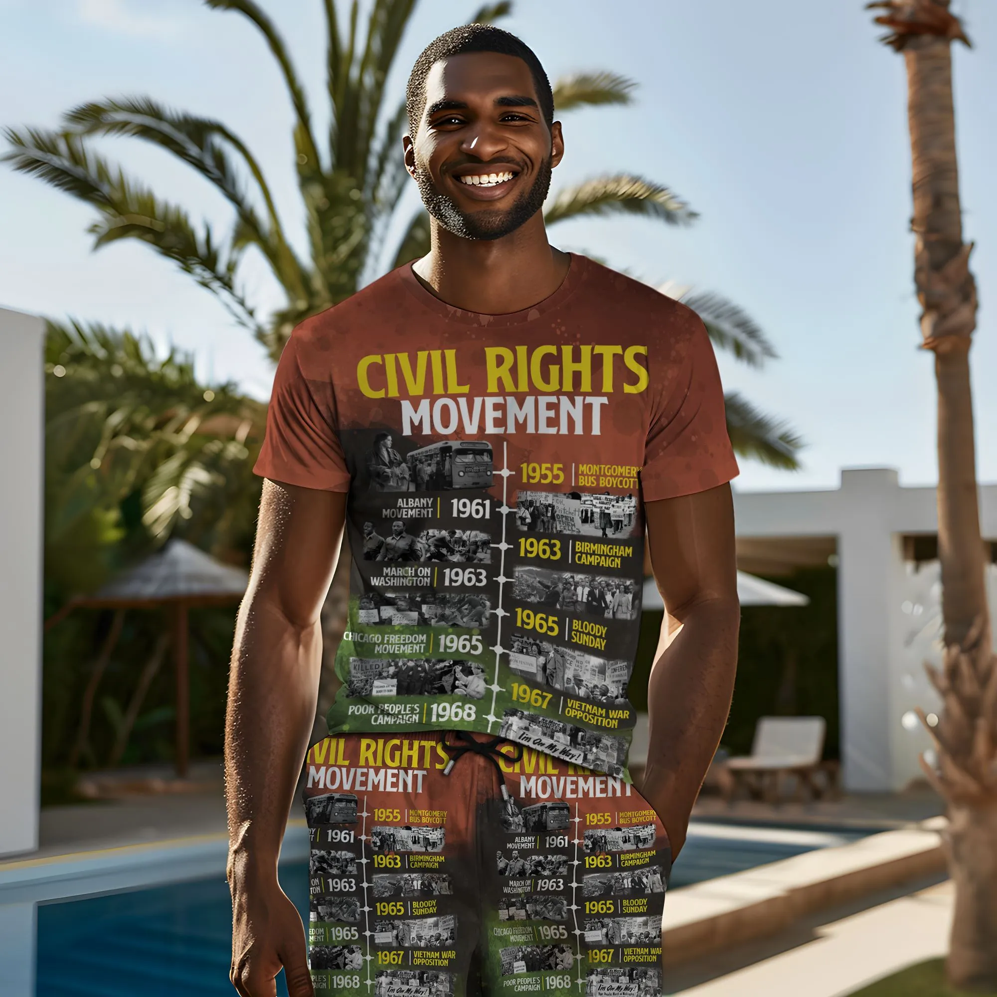 Civil Rights Movement T-shirt And Shorts Set