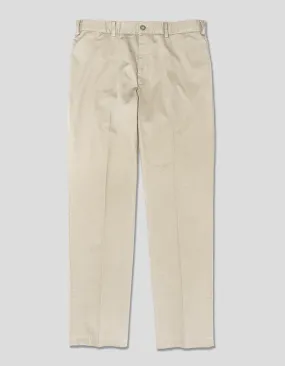 COTTON CHINO CINCH-BACK PANTS - STONE