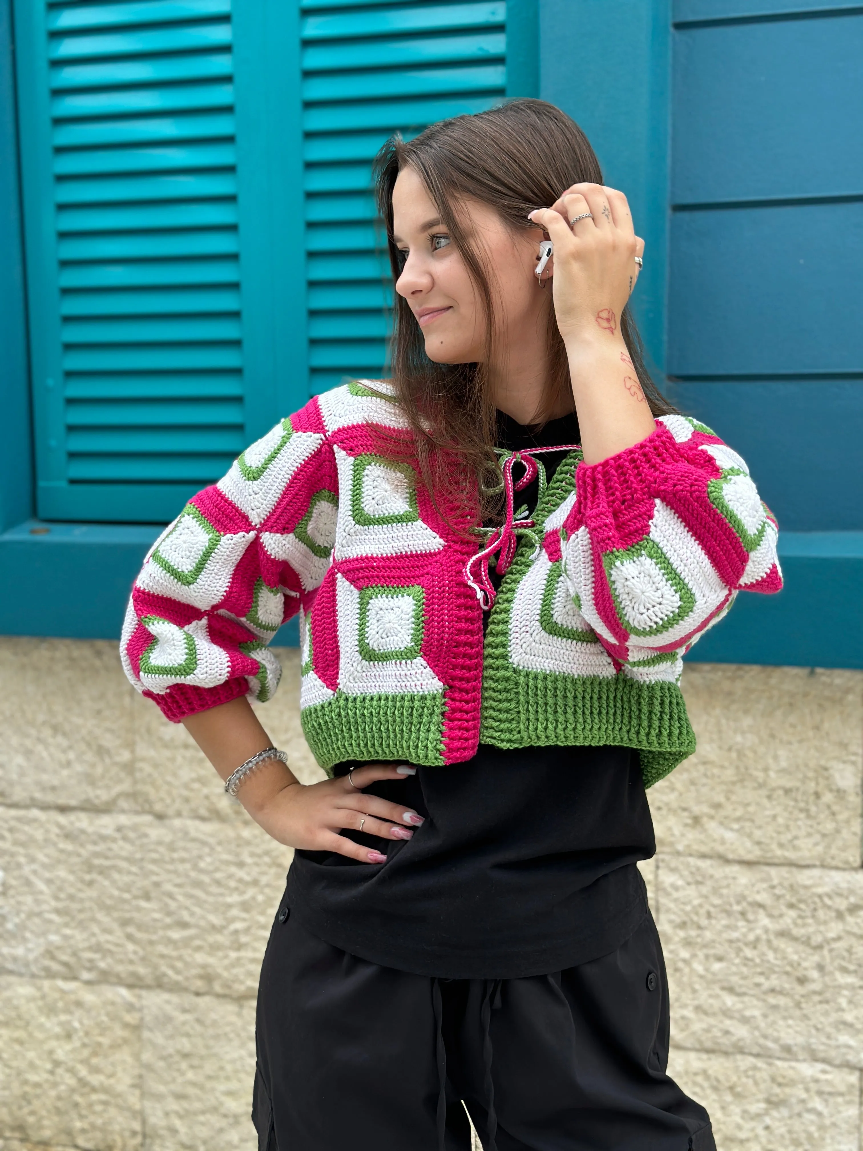 Crochet Geometry Jacket Amanda Granny Square PDF Pattern (instant download)