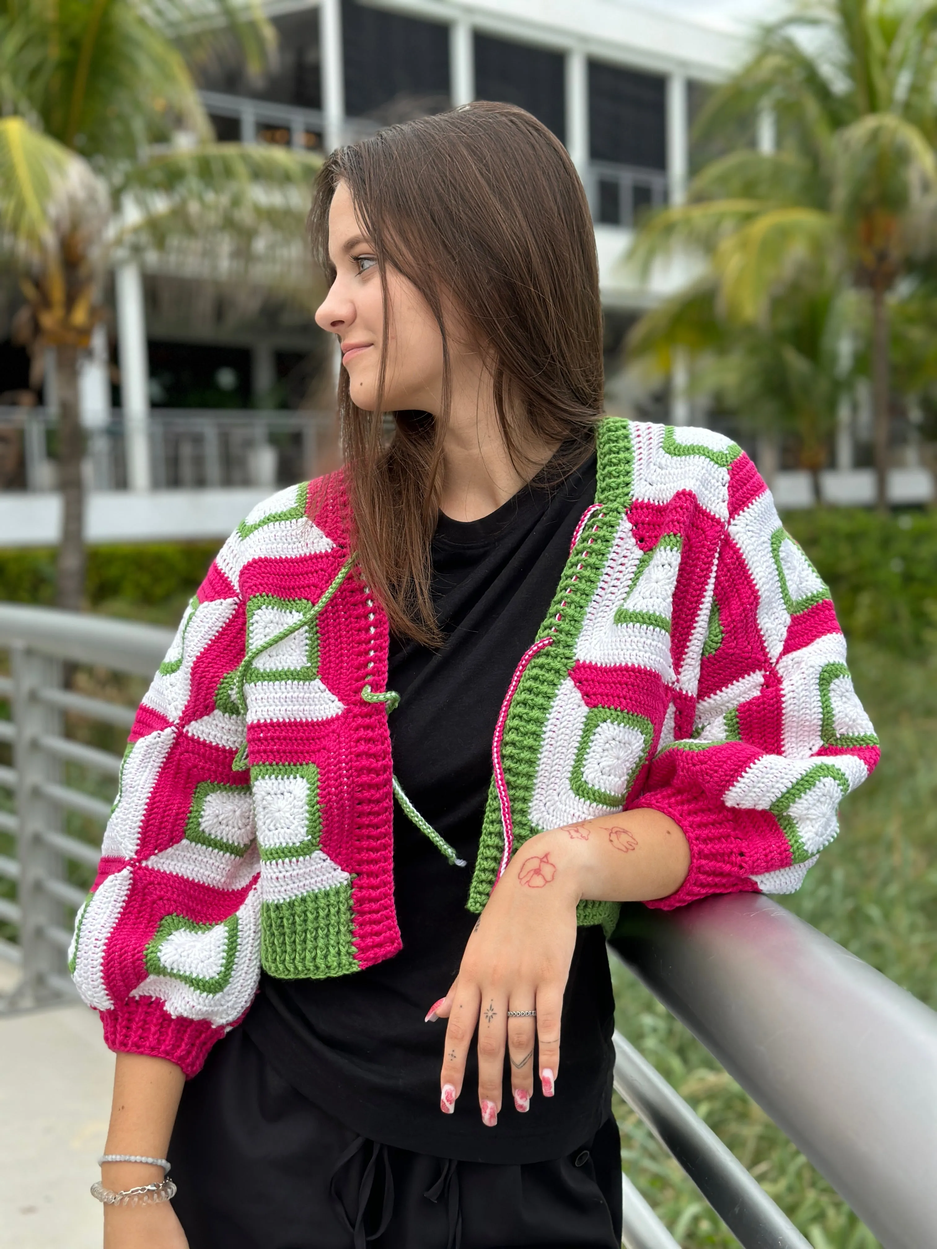 Crochet Geometry Jacket Amanda Granny Square PDF Pattern (instant download)