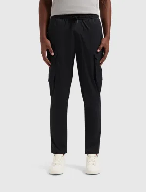 Crêpe Stretch Cargo Pants | Black