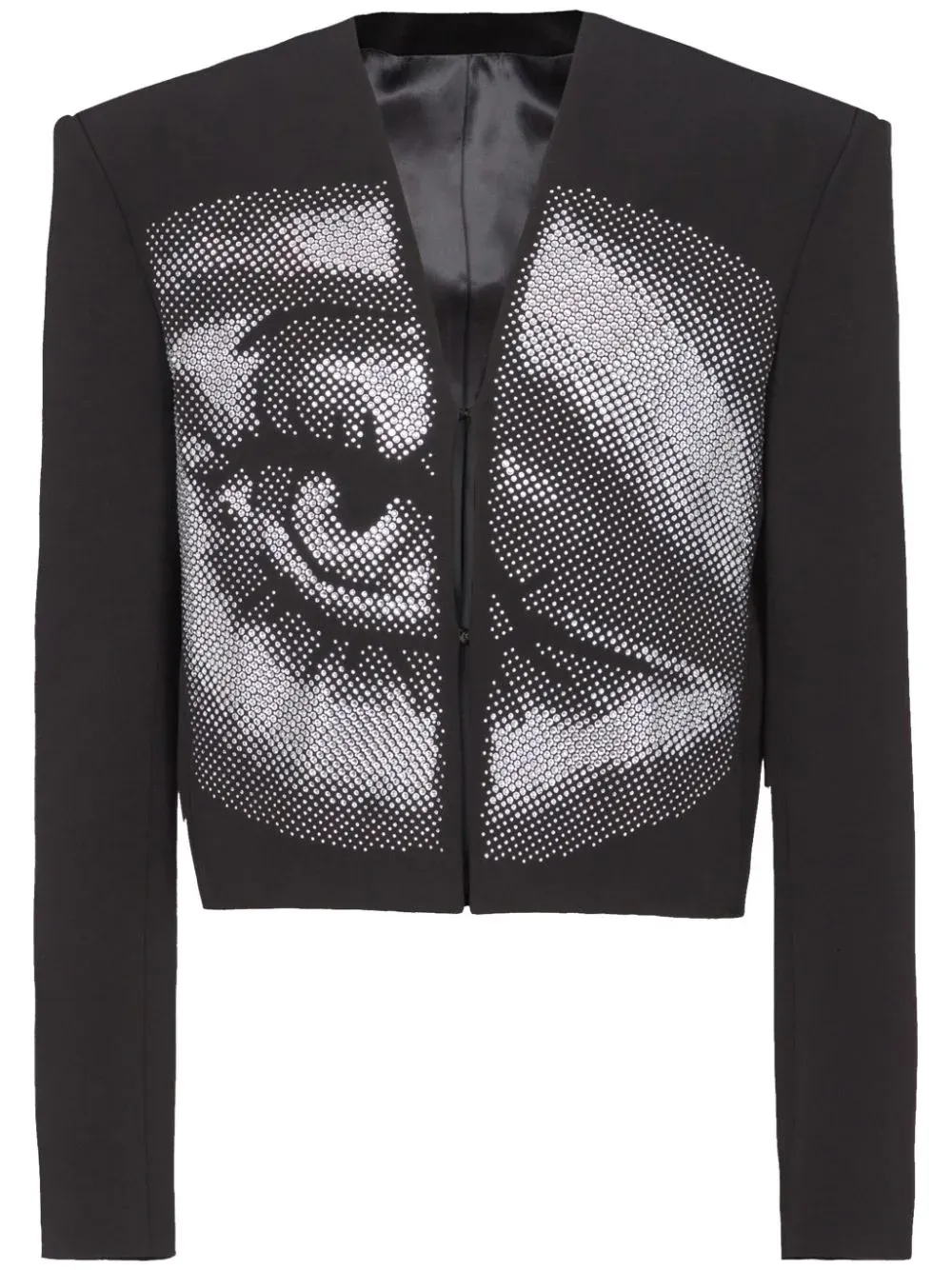 Crystal Eye Embroidered Cropped Jacket