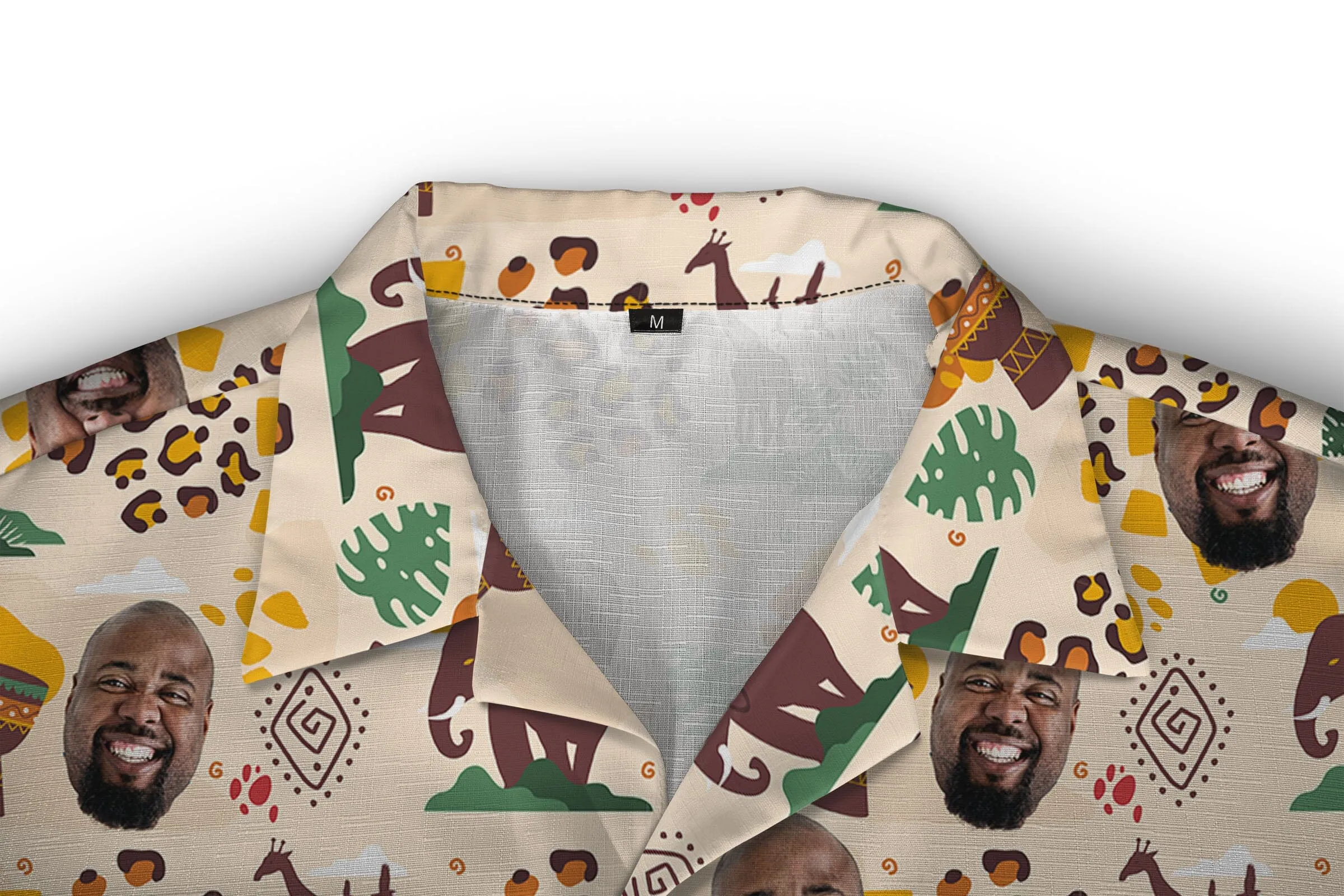 Custom Face African Patterns 2 Linen Hawaiian Shirt