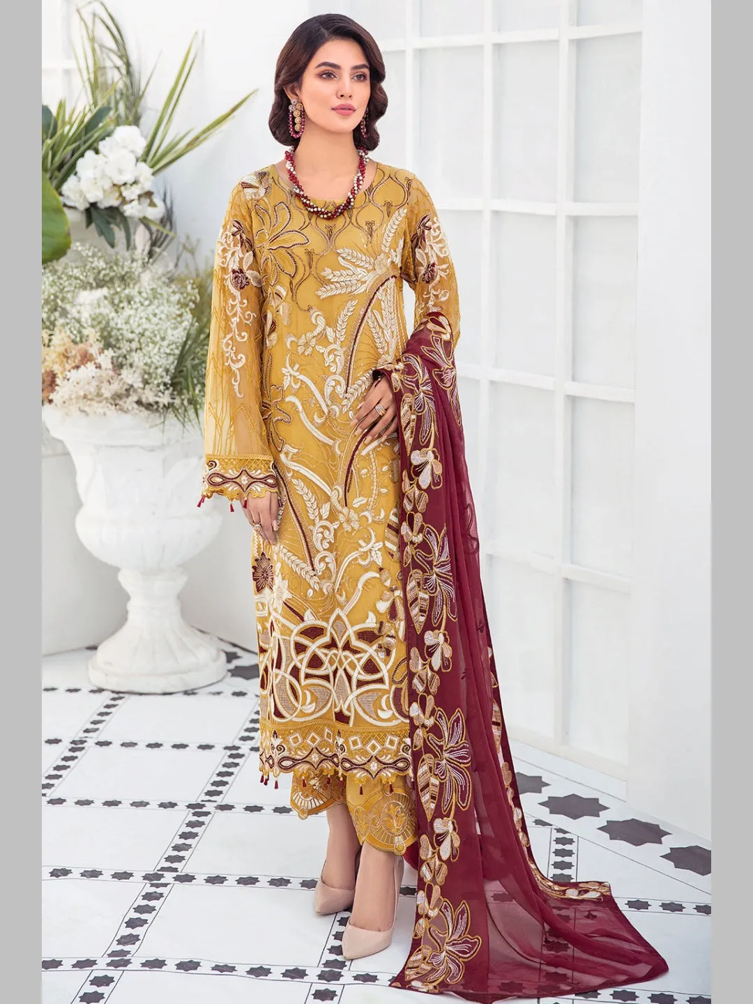 Designer Embroidered Chiffon