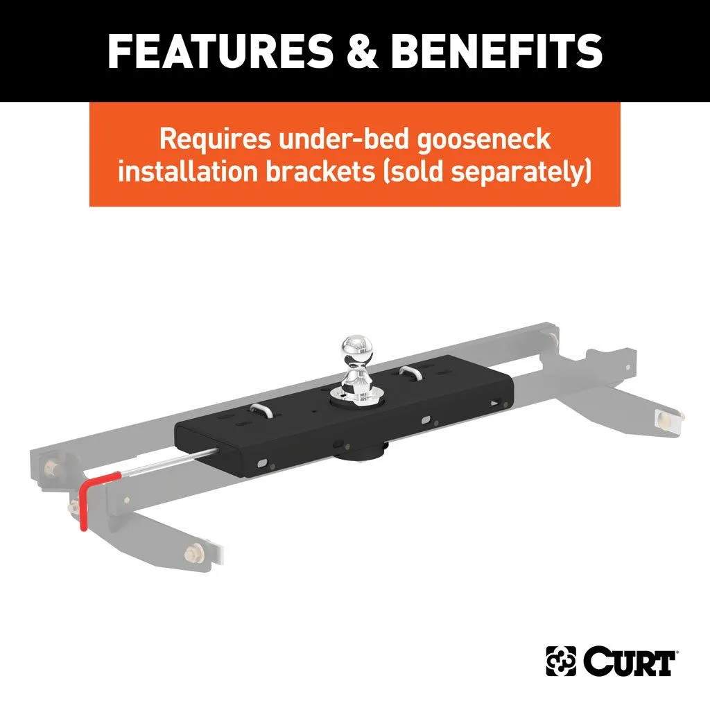 Double Lock Gooseneck Hitch, 2-5/16" Ball, 30K (Brackets Required)