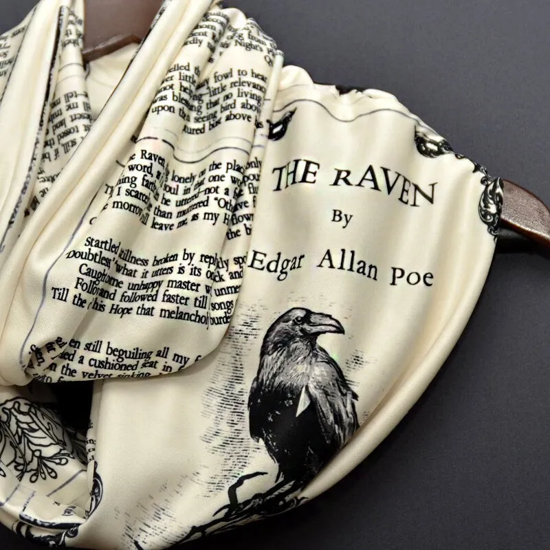 Edgar Allan Poe Poems Infinity Scarf. Annabel Lee, Alone, The Raven, A Dream Within a Dream, Eldorado.