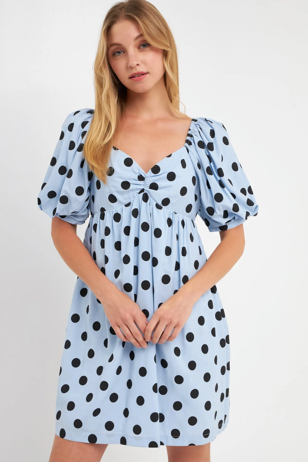 English Factory - Dotted Babydoll Mini Dress