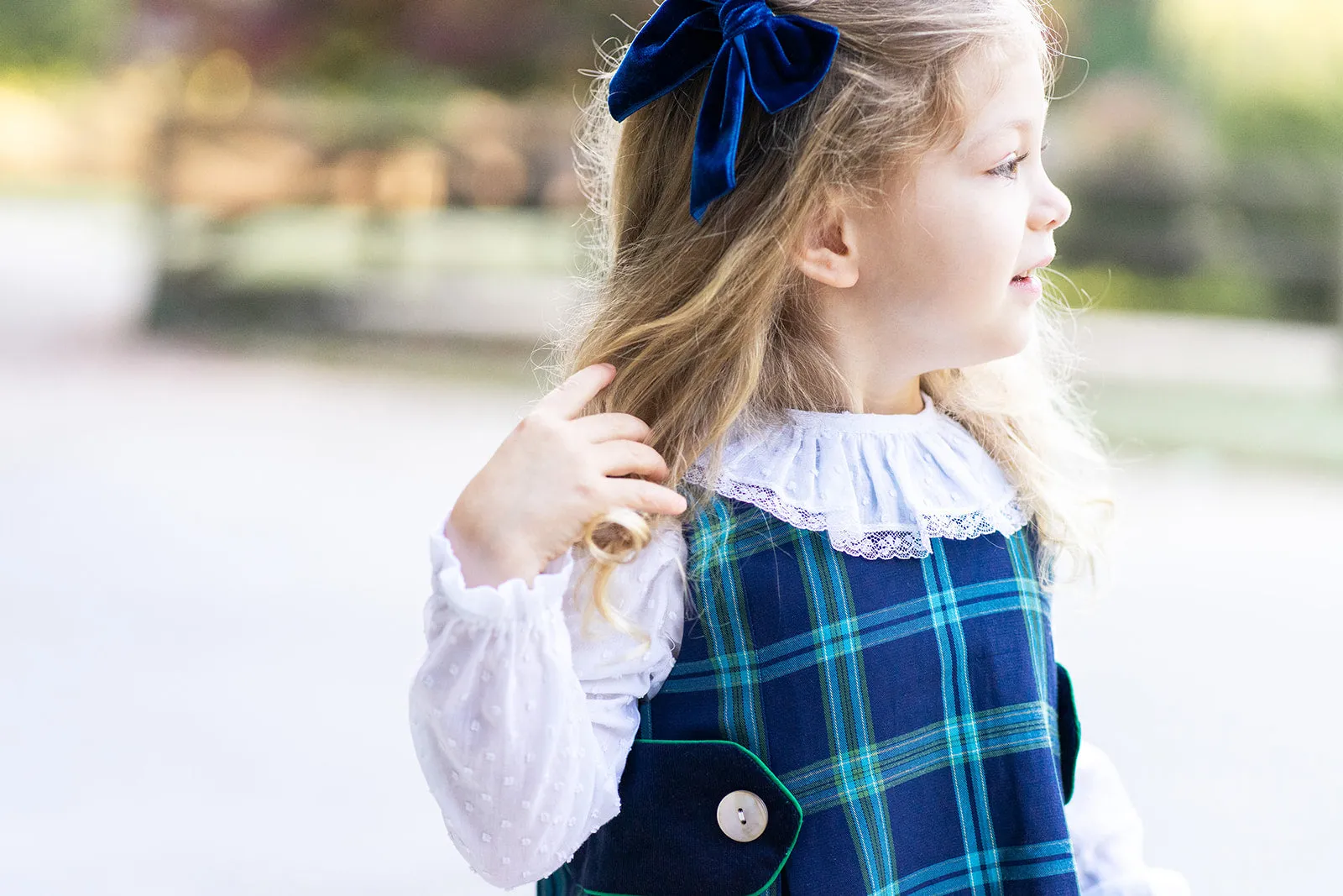 Fall  Blue Plaid Girl's Jumper set