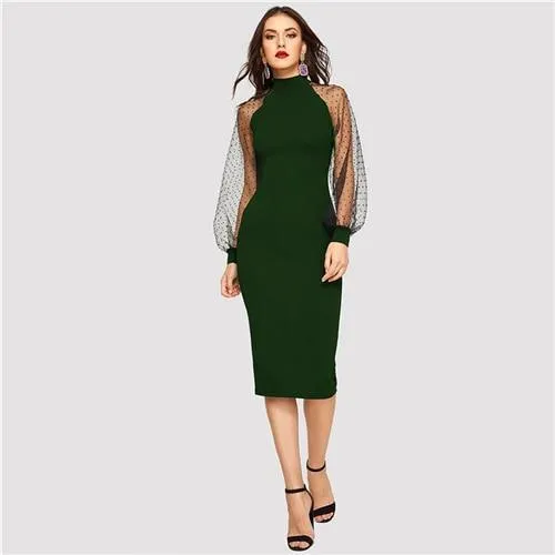 FashionSierra - Party Black or Blue Pencil Bodycon Dress