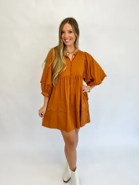 Feeling Fall Scalloped Dress