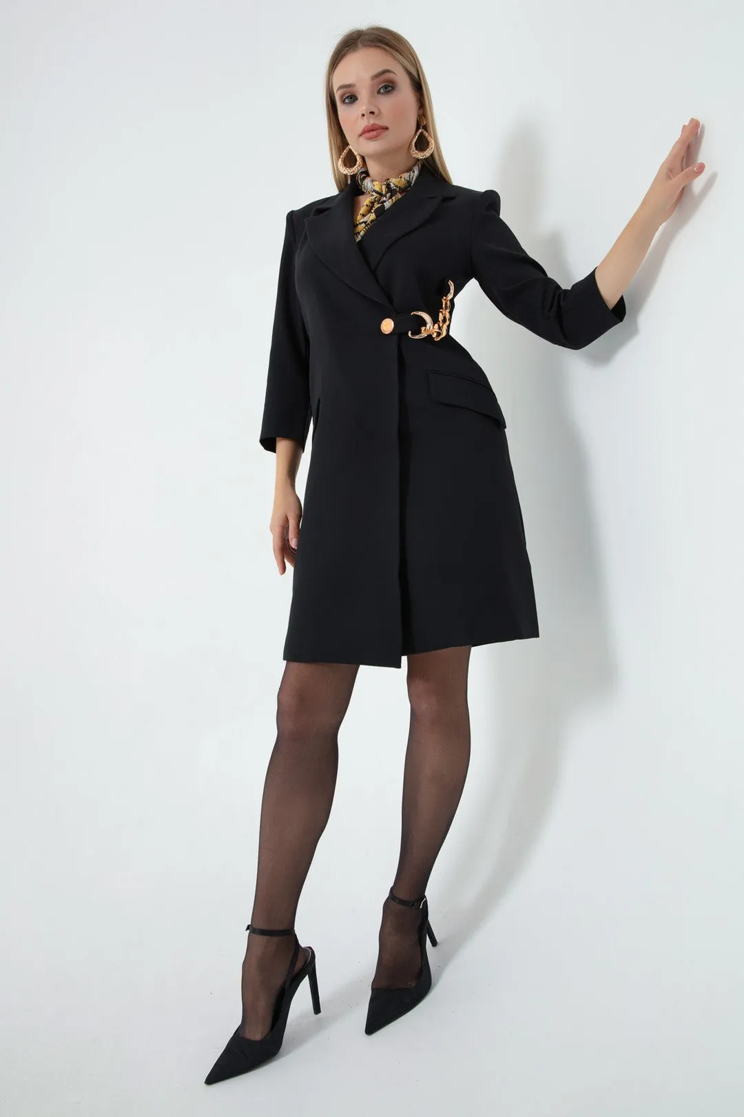 Female Chain Detailed Jacket Dress