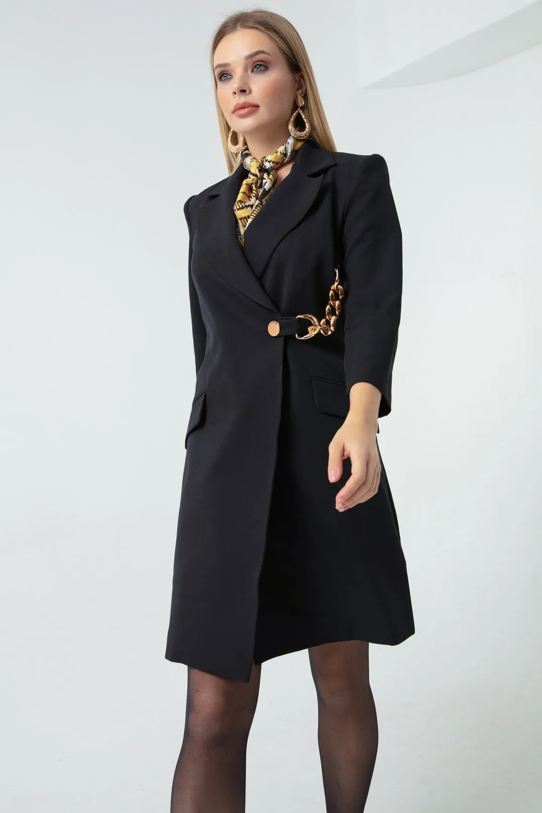 Female Chain Detailed Jacket Dress