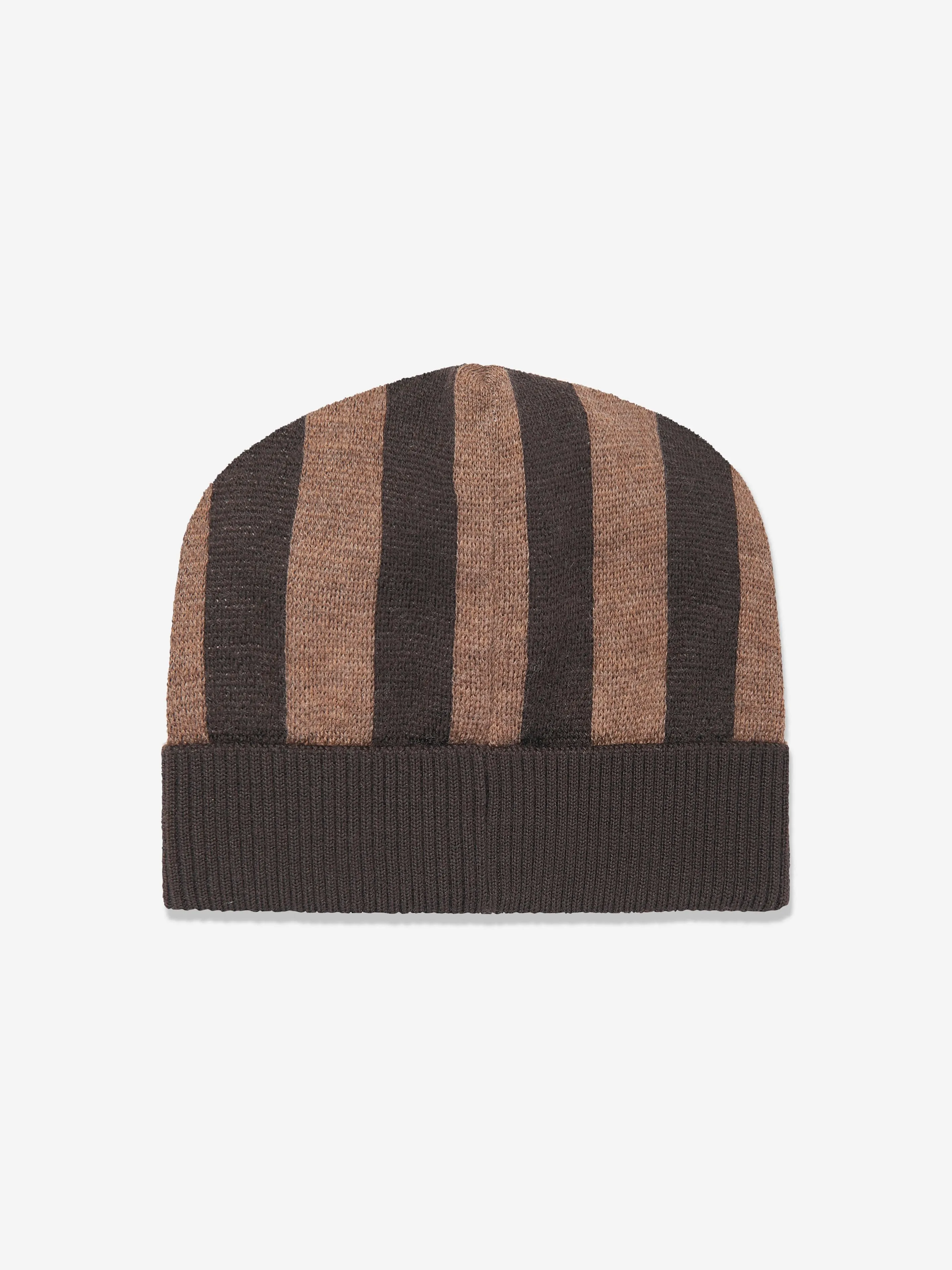 Fendi Baby Wool Roma Beanie Hat in Brown