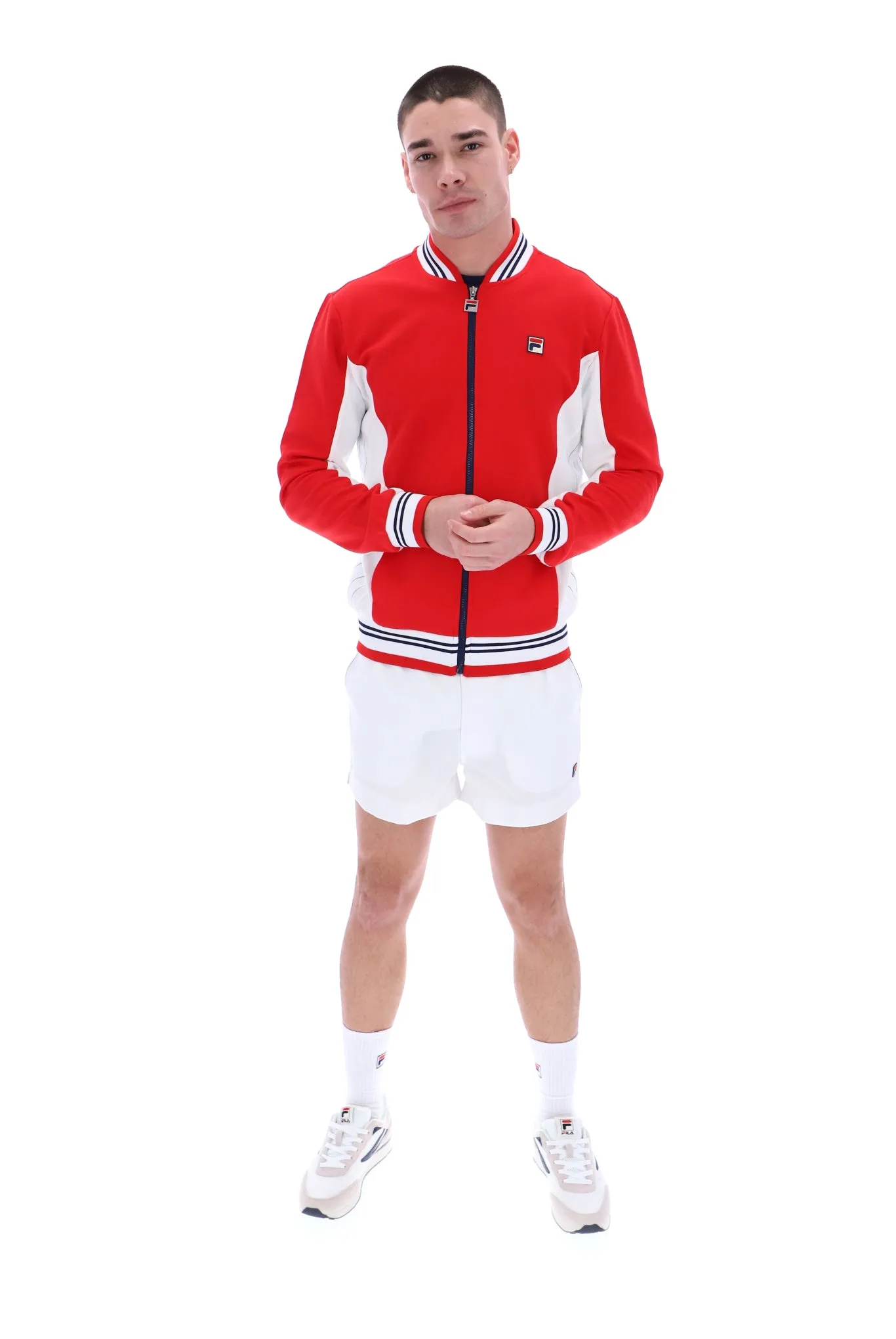 Fila® Vintage SETTANTA Borg Track Jacket/Fila Red/White 623 - New AW23