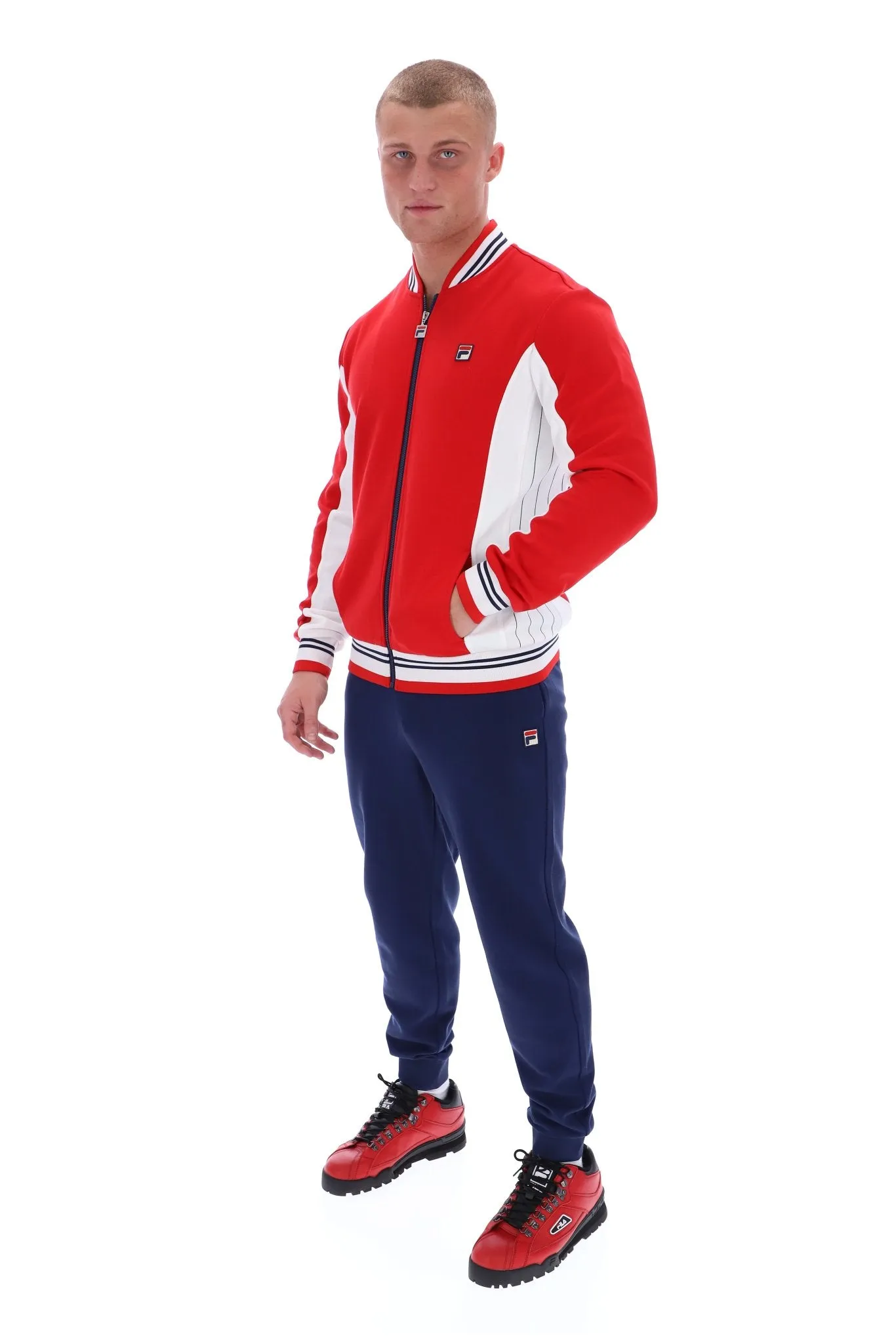 Fila® Vintage SETTANTA Borg Track Jacket/Fila Red/White 623 - New AW23