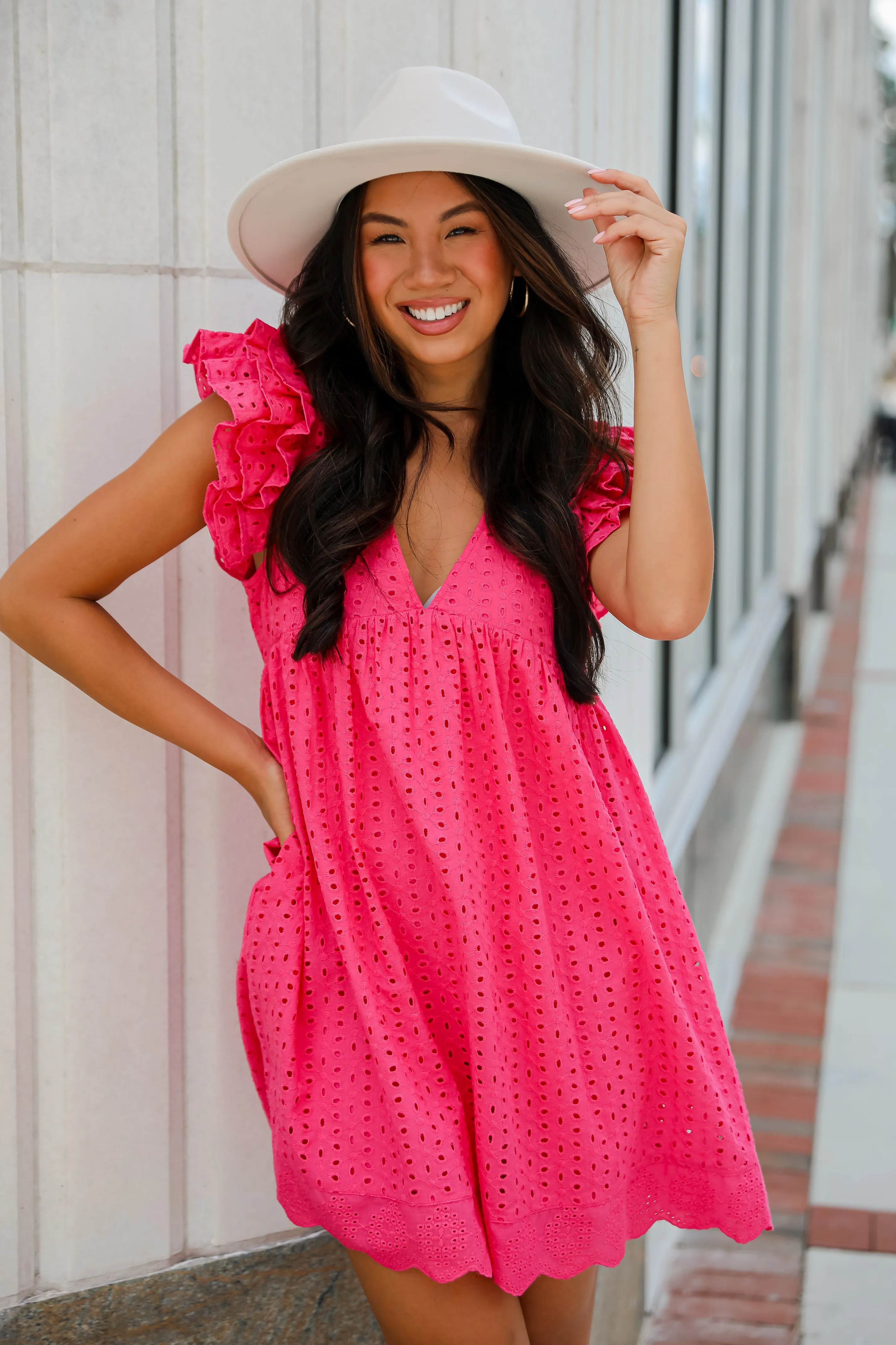 FINAL SALE - Truly Heavenly Eyelet Romper Dress