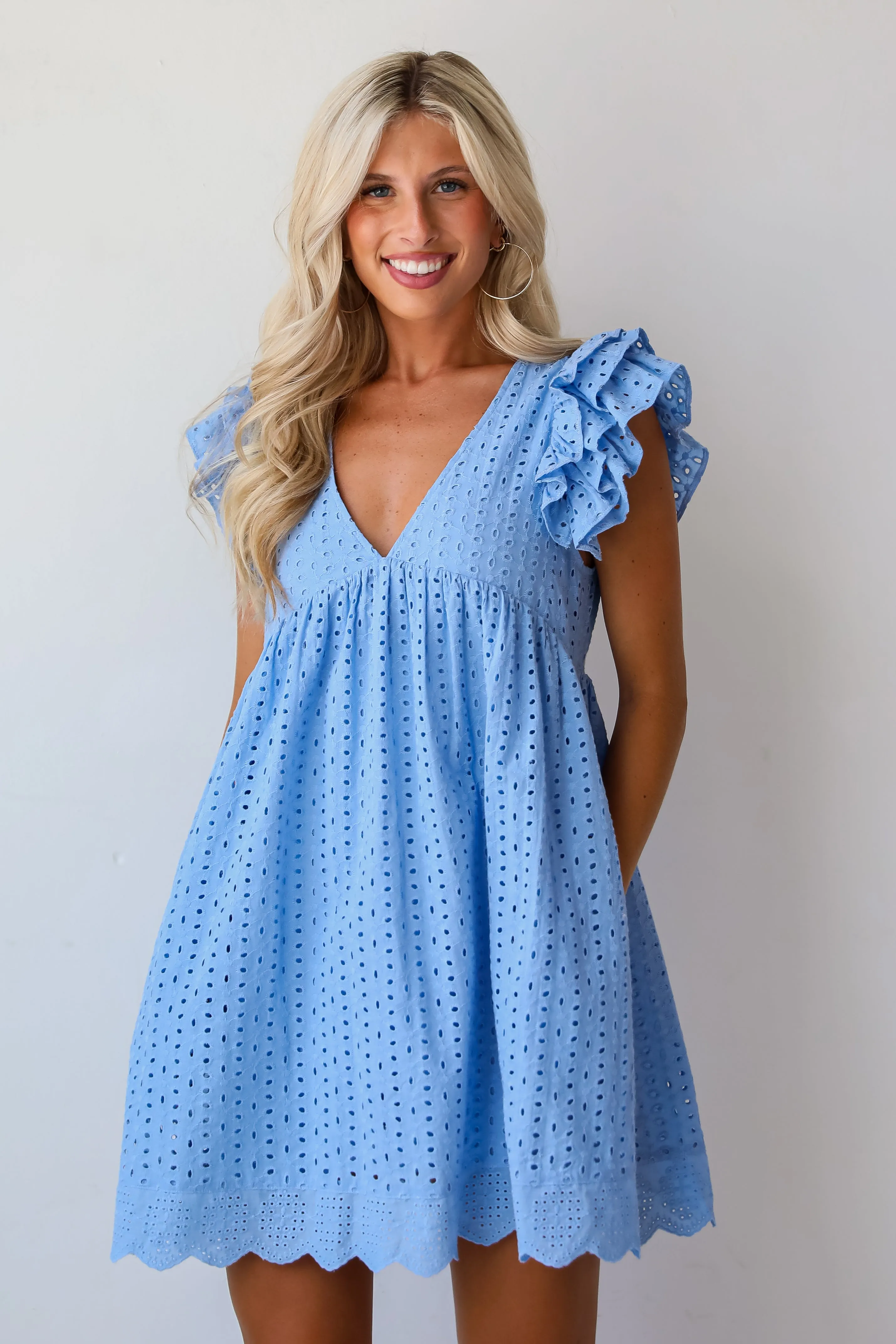 FINAL SALE - Truly Heavenly Eyelet Romper Dress