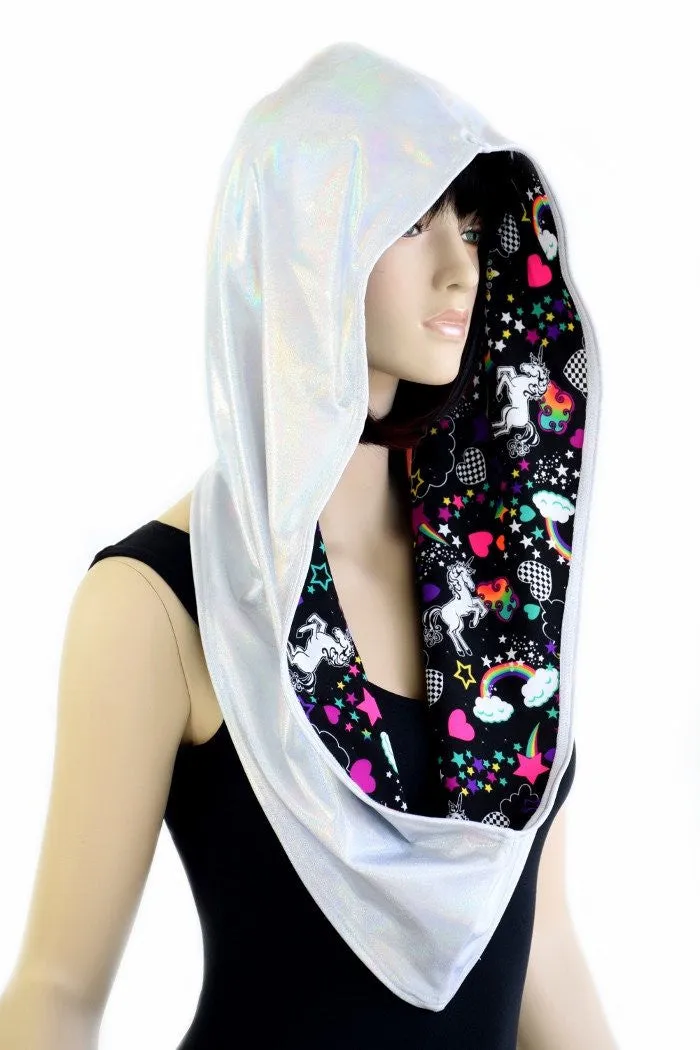 Flashbulb & Unicorns and Rainbows Reversible Infinity Festival Hood