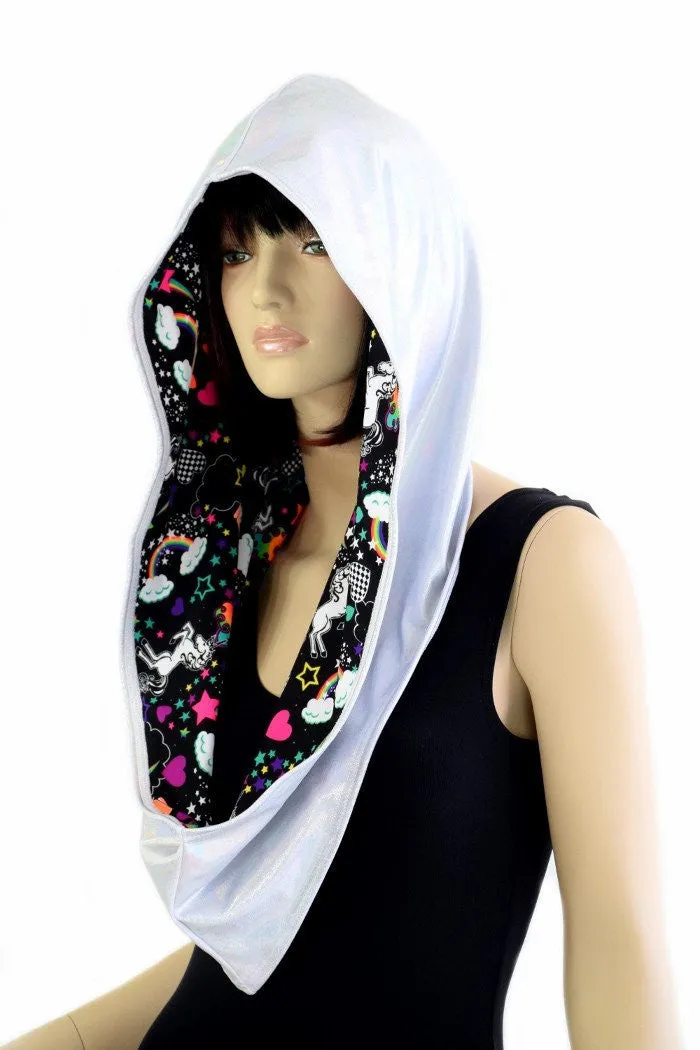 Flashbulb & Unicorns and Rainbows Reversible Infinity Festival Hood